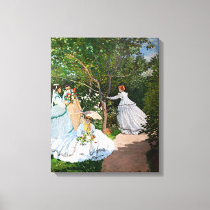 Claude Monet - Vrouwen in de tuin Canvas Afdruk