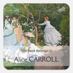 Claude Monet - Vrouwen in de tuin Vierkante Sticker