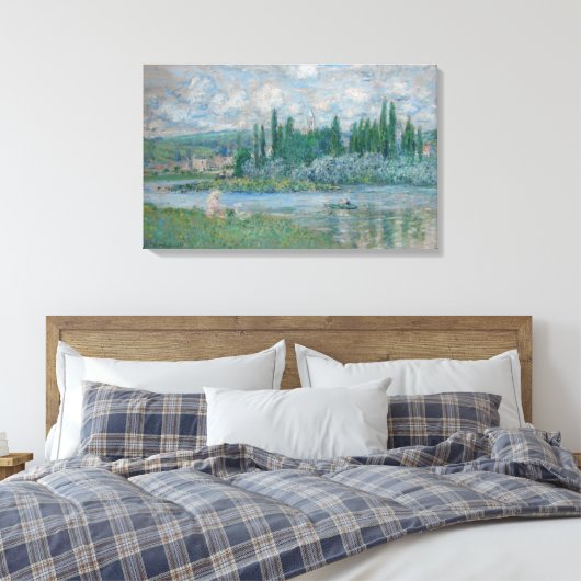Claude Monet – Vue de Vétheuil-sur-Seine – 1880 Canvas Afdruk (Insitu (Slaapkamer))
