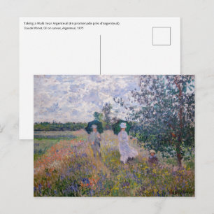 Claude Monet - Wandelend bij Argenteuil Briefkaart