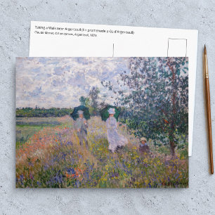 Claude Monet - Wandelend bij Argenteuil Briefkaart
