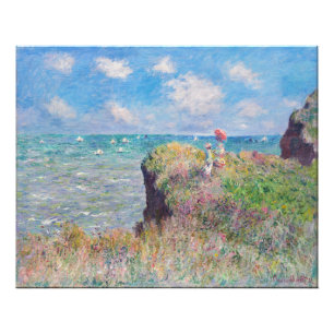 Claude Monet - Wandeling op de klif bij Pourville Foto Afdruk