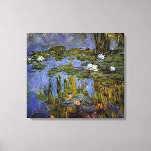 Claude Monet - Water ligt in een vijver Canvas Afdruk