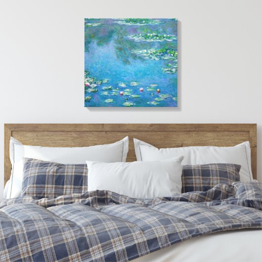 Claude Monet - Water Lilies 1906 Canvas Afdruk (Insitu (Slaapkamer))