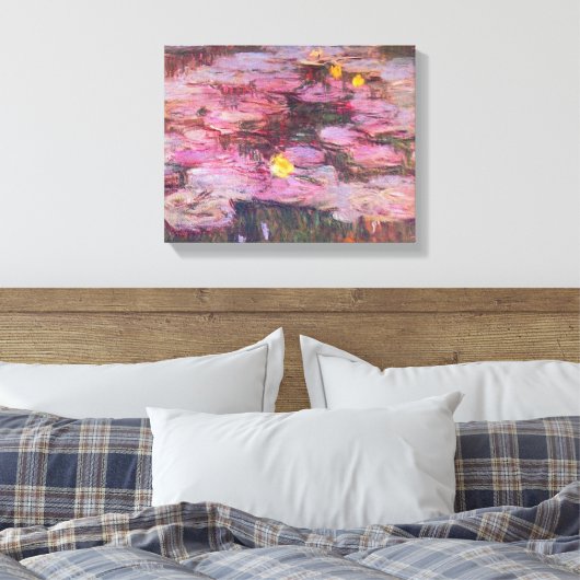 Claude Monet - Water Lilies 1917 Canvas Afdruk (Insitu (Slaapkamer))