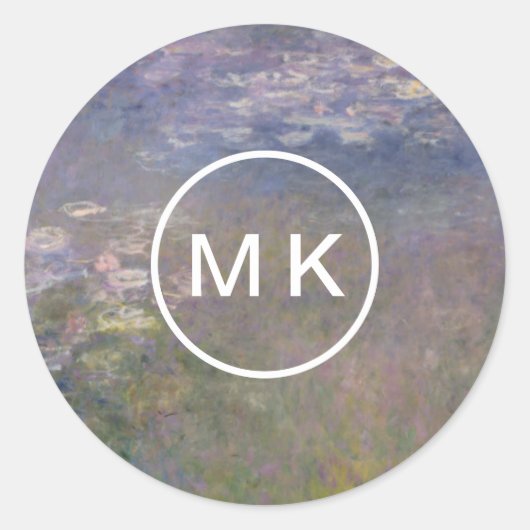 Claude Monet | Water Lilies Agapanthus Ronde Sticker (Voorkant)