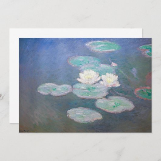 Claude Monet - Water Lilies, effect in de avond Bedankkaart (Voorkant / Achterkant)