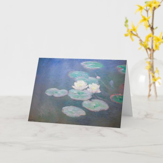 Claude Monet - Water Lilies, effect in de avond Kaart (Gele Bloem)