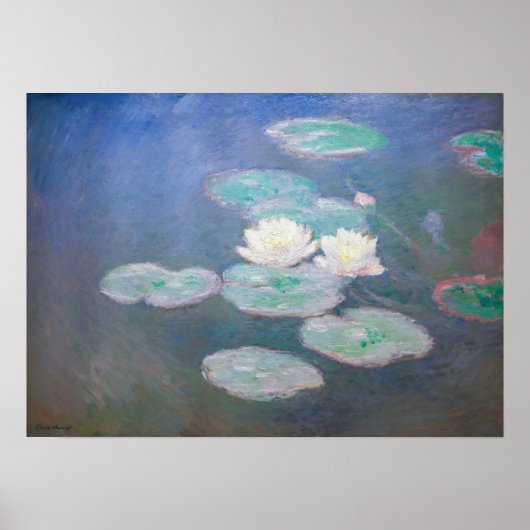 Claude Monet - Water Lilies, effect in de avond Poster (Voorkant)