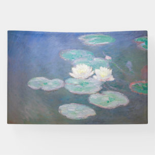 Claude Monet - Water Lilies, effect in de avond Spandoek