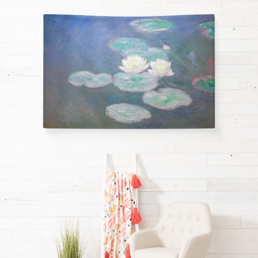 Claude Monet - Water Lilies, effect in de avond Spandoek (Insitu)