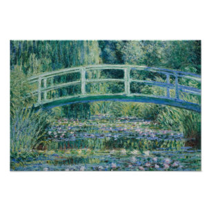 Claude Monet - Water Lilies en de Japanse brug Foto Afdruk
