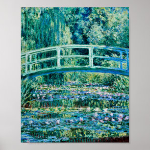 Claude Monet - Water Lilies en de Japanse brug Poster