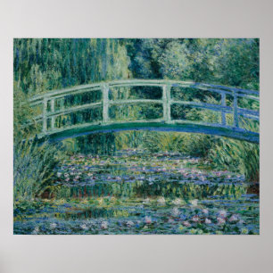Claude Monet - Water Lilies en de Japanse brug Poster