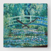 Claude Monet - Water Lilies en de Japanse brug Vierkante Klok (Voorkant)