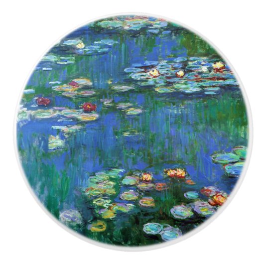 Claude Monet Water Lilies Fine Art Keramische Knop (Voorkant)