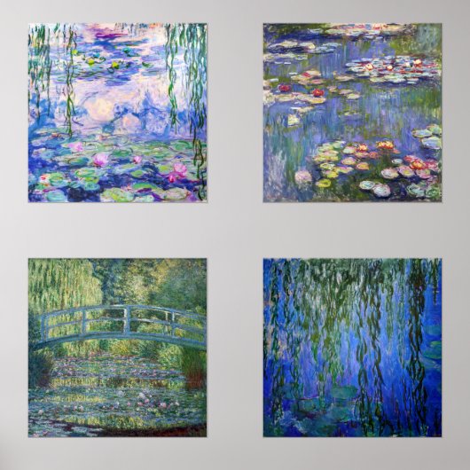Claude Monet Water Lilies Masterstukselectie Muurkunst Sets (Voorkant)