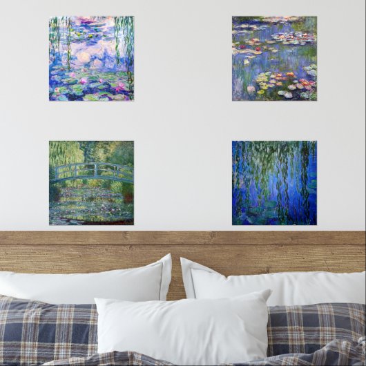 Claude Monet Water Lilies Masterstukselectie Muurkunst Sets (Slaapkamer)