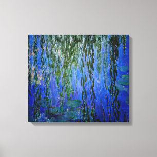 Claude Monet - Water Lilies met sluipende wilg Canvas Afdruk