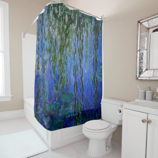 Claude Monet - Water Lilies met sluipende wilg Douchegordijn (In situ)