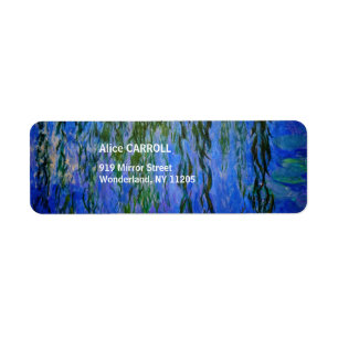 Claude Monet - Water Lilies met sluipende wilg Etiket