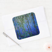 Claude Monet - Water Lilies met sluipende wilg Vierkante Sticker (Envelop)