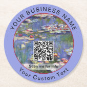 Claude Monet - Water Lilies / Nympheas - QR-code Ronde Kartonnen Onderzetter (Voorkant)