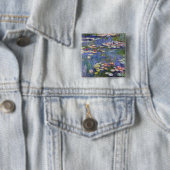 Claude Monet - Water Lilies / Nympheas Vierkante Button 5,1 Cm (In situ)