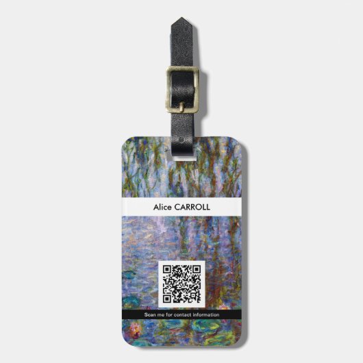 Claude Monet - Water Lilies - QR-code Bagagelabel (Voorkant verticaal)