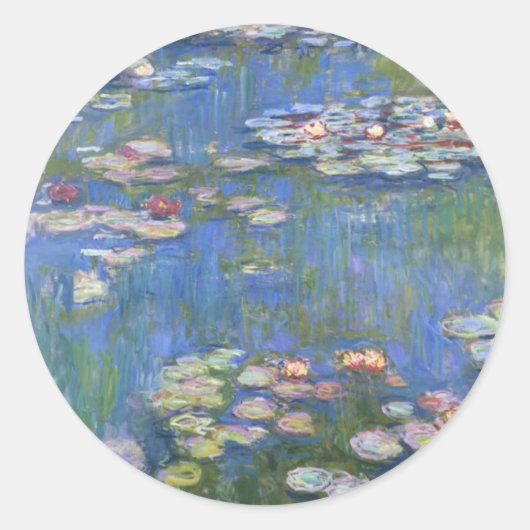 Claude Monet // Water Lilies Ronde Sticker (Voorkant)