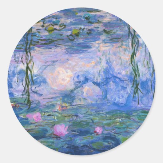 Claude Monet - Water Lilies Ronde Sticker (Voorkant)