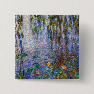 Claude Monet - Water Lilies Vierkante Button 5,1 Cm