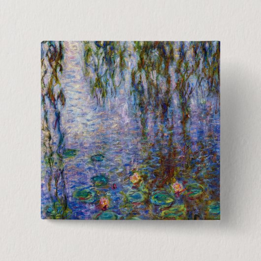 Claude Monet - Water Lilies Vierkante Button 5,1 Cm (Voorkant)
