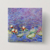 Claude Monet - Water Lilies Vierkante Button 5,1 Cm (Voorkant)