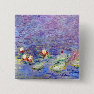 Claude Monet - Water Lilies Vierkante Button 5,1 Cm