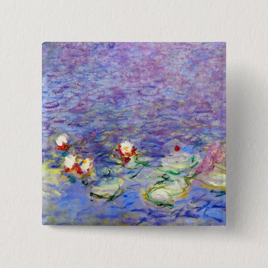 Claude Monet - Water Lilies Vierkante Button 5,1 Cm (Voorkant)