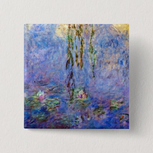 Claude Monet - Water Lilies Vierkante Button 5,1 Cm (Voorkant)