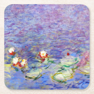 Claude Monet - Water Lilies Vierkante Kartonnen Onderzetter