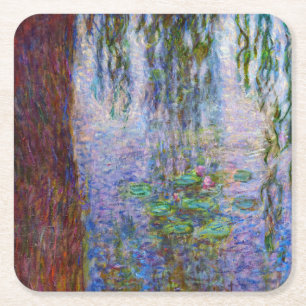 Claude Monet - Water Lilies Vierkante Kartonnen Onderzetter