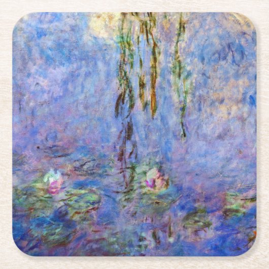 Claude Monet - Water Lilies Vierkante Kartonnen Onderzetter (Voorkant)