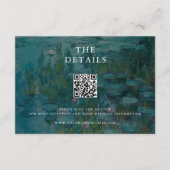 Claude Monet Water Lilies Wedding Informatiekaartje (Voorkant)