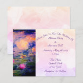 Claude Monet Water Lilies Wedding Invitat Briefkaart (Voorkant / Achterkant)