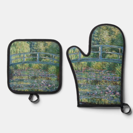 Claude Monet - Water Lily pond, Green Harmony Ovenwant & Pannenlap Set (Voorkant)