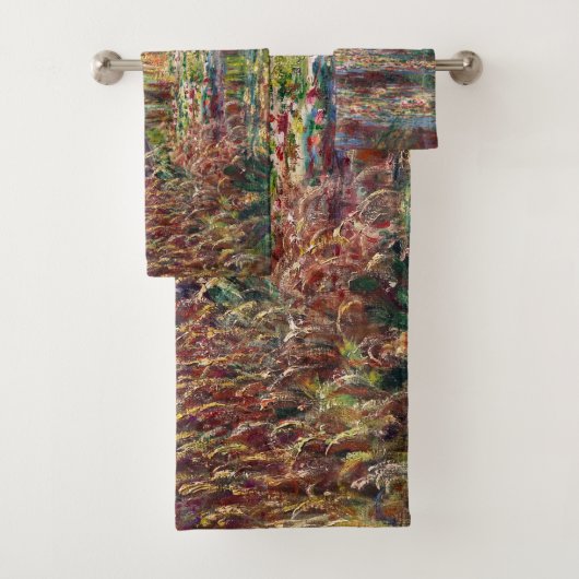Claude Monet - Water Lily pond, Roze Harmony Bad Handdoek (Insitu)