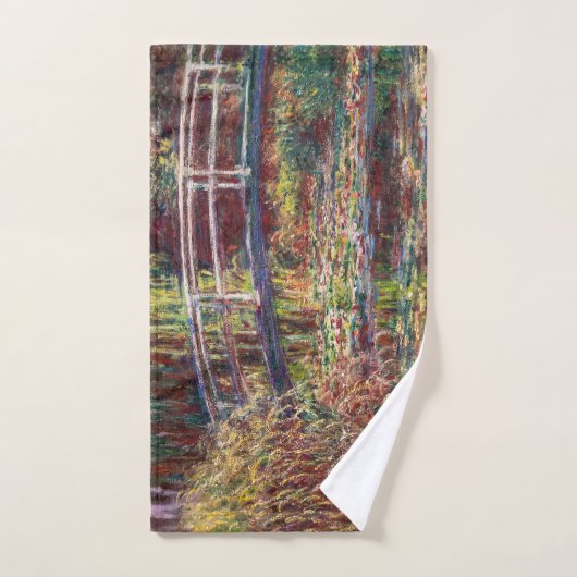 Claude Monet - Water Lily pond, Roze Harmony Bad Handdoek (Handdoek)