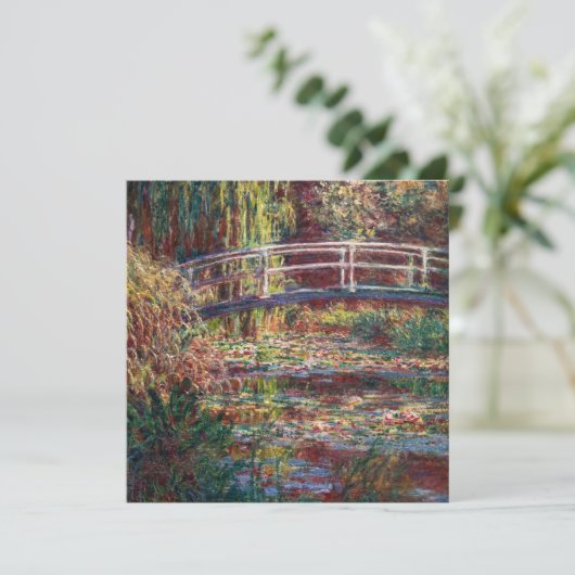 Claude Monet - Water Lily pond, Roze Harmony Bedankkaart (Staand voorkant)