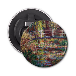 Claude Monet - Water Lily pond, Roze Harmony Button Flesopener