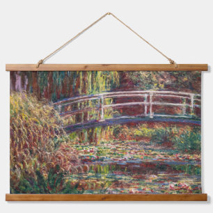 Claude Monet - Water Lily pond, Roze Harmony Hangend Wandkleed