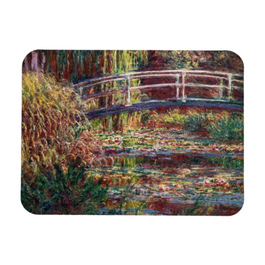 Claude Monet - Water Lily pond, Roze Harmony Magneet (Horizontaal)