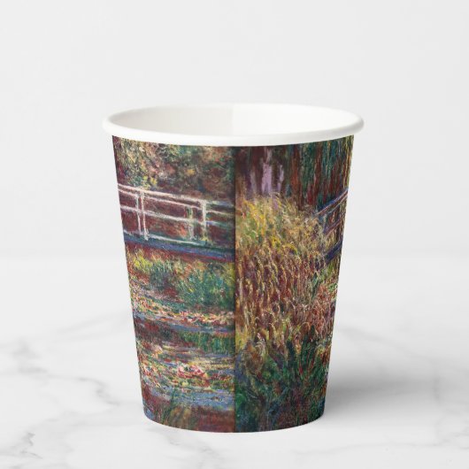 Claude Monet - Water Lily pond, Roze Harmony Papieren Bekers (Links)